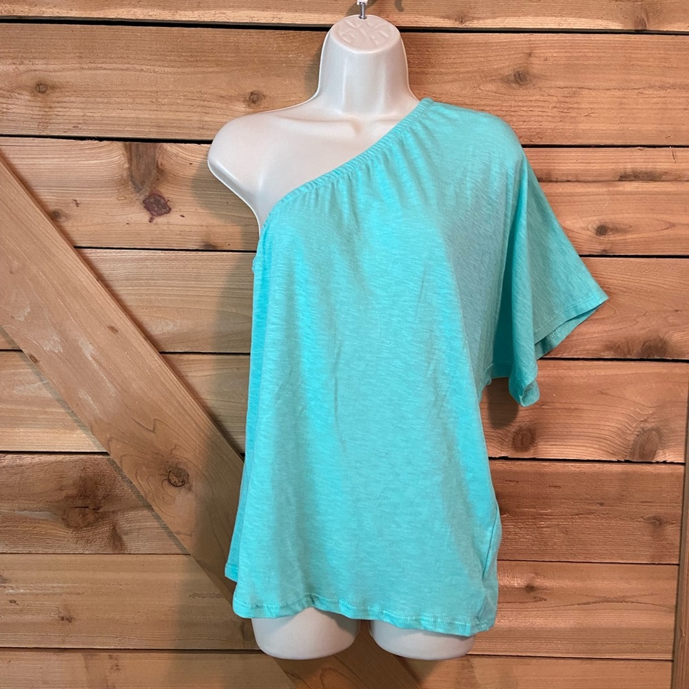 BiBi Mint One Shoulder Top